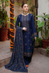 BR-605 Luxury Embroidered Dhanak Stuff 3Pec Suit With Fully Embroidered Dhanak Shawl.